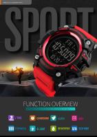 Reloj Deportivo SKMEI 1384 Para Hombre Con Cronógrafo Y Contador Regresivo Resistente Al Choque Pantalla Digital Suave De PU Apta Para Natación 5Bar - details 1