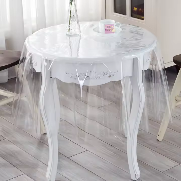 Protector de mantel de vinilo de PVC redondo de 120 cm (transparente, 0,25 mm) - 1