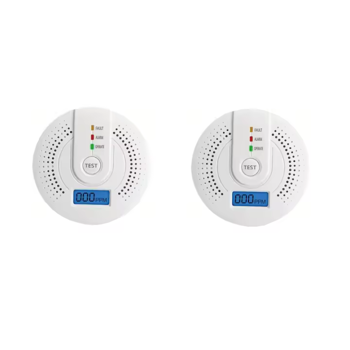 2 detectores de monóxido de carbono, alimentos por watería, fáciles de usar, ajustados para dormitorio, Cocina, Almacén - 1