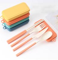 Juego De Cubiertos Portátil Desmontable 4 Piezas Cuchillo Cuchara Tenedor Palillos Set De Cocina Para Viajes Picnics Camping - details 0