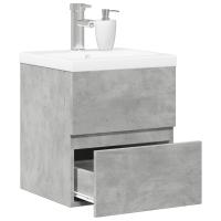 vidaXL Set muebles de baño 2 piezas madera contrachapada en color Gris hormigón/Roble Sonoma | almacenamiento funcional diseño moderno para baño dormitorio sala - details 0