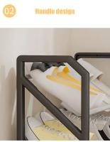 Estante De Zapatos Simple Para Pasillo Fácil De Montar Espacio Ahorrador Trapecio Living Room Material Duradero Anti-Deslizante Resistente Al Polvo Y La Humedad - details 5