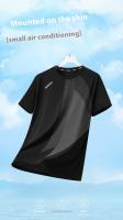 Camiseta De Hombre Verano Seda De Hielo Secado Rápido Cuello Redondo Manga Corta Estampado Rayado Casual Deportivo Para Running - details 0