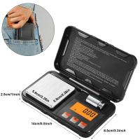 Báscula digital de bolsillo con pantalla LCD, función de tara y calibración, 50 g/0,001 g, para alimentos, joyas (con pinzas, bandeja, pesas) - details 0