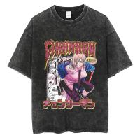 Camiseta Oversize Vintage De Anime Chainsaw Hip Hop Para Hombre Negro Suéter Casual Manga Corta Estilo O-Neck Unisex - details 4