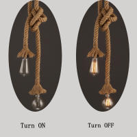Lámpara Colgante Vintage Edison E27 De Cuerda De Lino Retro Estilo Industrial Para Decoración De Loft Y Hogar Fuente De Luz Halógena - details 5