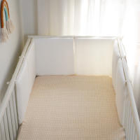 LALA - Ropa de Cama para Cuna de Bebe, ropa de Cama para recibir nacidos, Algodón Puro, Valla anticolisión para Bebe, Gongsatin Blanco, 30x30x6, lavado de piezas enteras. - details 1