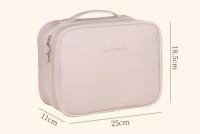 Bolso De Maquillaje Para Mujer Organizador De Viaje Impermeable De PU Cuero Con Compartment Multiuso Cierre De Cremallera - details 0
