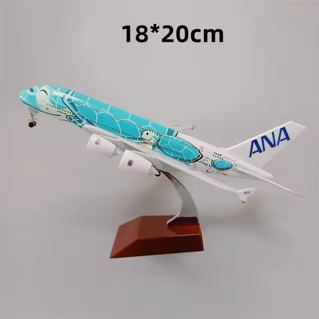 Modelo De Avión De Juguete ANA Airlines Japón Verde Tortuga Acuática A380 De Aleación De Metal Escala 1:400 Para Adolescentes Y Adultos - 1