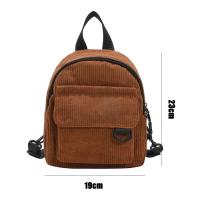 Mochila Mini De Moda Para Mujer En Terciopelo De Un Solo Color Pequeña Mochila Casual Para Estudiantes Viajes Con Cierre De Cremallera - details 2