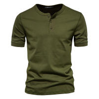 Ropa para hombre, camiseta de manga corta con cuello redondo, camiseta de peso pesado para hombre, camisa deportiva delgada de color sólido - details 7