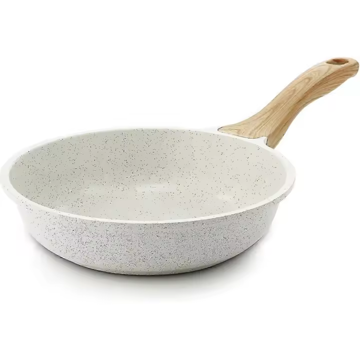 Nonstick Ceramic Frying Pan Skillet,8-Inch Omelet Pan,Healthy Non Toxic Pan,Induction Compatible Egg Pan with Heat Resistant Handle,White - 1
