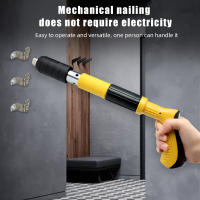 Mini herramienta manual para clavos de acero, pistola manual de clavos de acero de alta presión, ajustable en 5 velocidades, múltiples accesorios, ajustable para el hogar DIY, ventana fija de seguridad, caja de medidor de electricidad, etc. - details 0