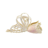 Molans Nueva Pinza De Pelo En Forma De Tulipán Para Mujer Con Rhinestones Accesorio De Pelo Floral Moda Casual Para Todas Las Estaciones - details 2