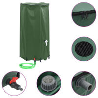 vidaXL Depósito de Agua Plegable con Grifo Bidón Contenedor Almacenaje PVC 100 l Color Negro,  Azul,  Verde y mas - details 2