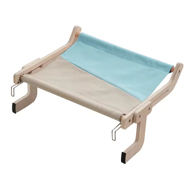 Cama Colgante Para Gato De Alta Calidad En Madera Hamaca Para Ventana Fácil De Lavarse Almohadilla De Tela De Algodón Para Gato Joven - 1