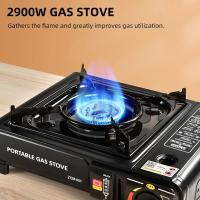 Horno portátil para exteriores, estufa de gas ajustable de 2900 W, estufa liviana, equipo de cocina para acampar, equipo de emergencia, perfecto para cocinar en campamentos, compatible con carrito o cilindro de gas. - details 0