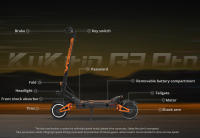 Patinete Electrico KuKirin G3 Pro 1200W*2 Motores Todo Terreno con Neumáticos de 10 Pulgadas, Batería Extraíble de 52V 23.2Ah, Autonomía Máxima de 80 KM, Velocidad Máxima de 65 Km/h, Doble Amortiguador, IP54 a Prueba de Agua, Doble Freno de Aceite - details 10