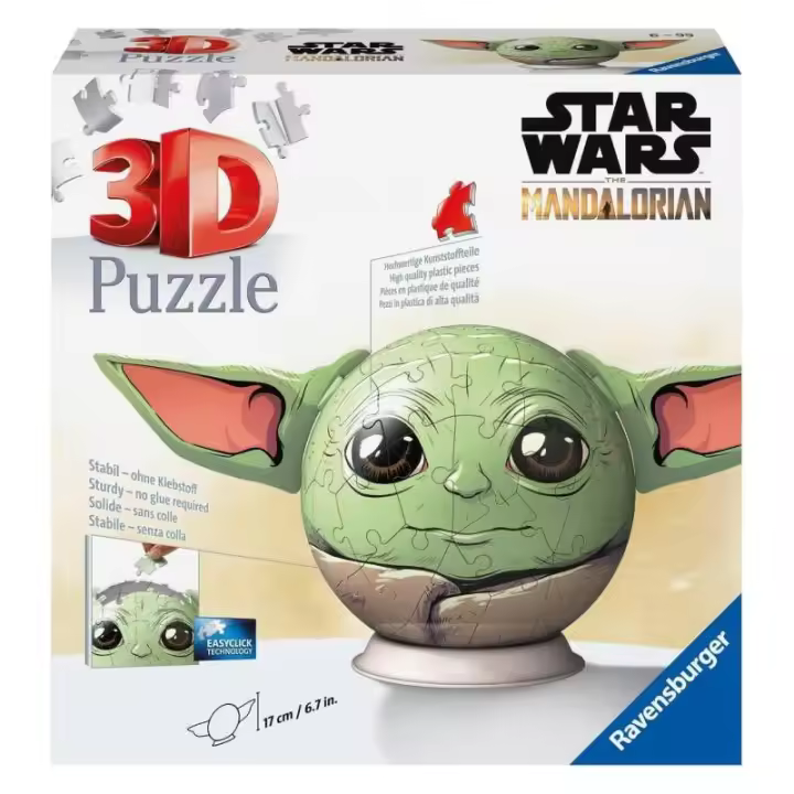 Ravensburger Puzzle 3D Star Wars Mandaloria Grogu 72 Piezas - Fácil Montaje Sin Pegamento - 1