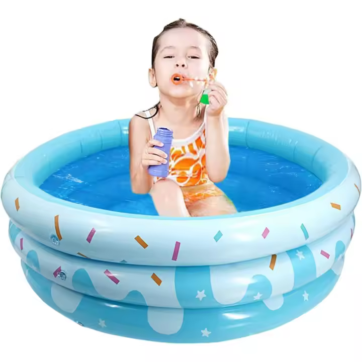 Piscina inflable para niños, bañera de natación para niños pequeños, diseño de base antideslizante, función de soplado portátil, juego de verano al aire libre para patio de jardín, 120x120x30cm multicolor - 1