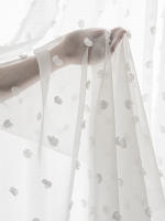 Cortina Blanca Romántica Con Pom Pom Translúcida Para Sala De Estar 1 Pieza Telaraña Sencilla Con Bolitas De Tule Transparente Para Decoración De Ventanas - details 1