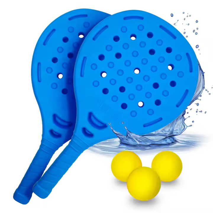 Palas de Padel, Playa, Juega Estilo Badminton, Pickleball, Beach Tenis, Raquetas de Playa, 2 Palas + 3 Pelotas EVA, Impermeable al Agua - 1
