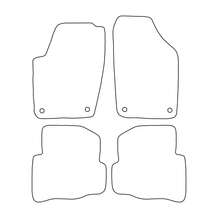 Juego de alfombrillas de terciopelo para Volkswagen Fox 2003-2010 - acabado rojo - 1