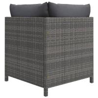 vidaXL Set de muebles de jardín 3 pzas y cojines ratán sintético gris - details 3