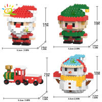 Bloques De Construcción Navideños HUIQIBAO Reindeer Santa Claus Y Casa De Nieve Con Árbol De Navidad Juguete Para Niños Regalo Compatible Con Bloques Lego - details 7