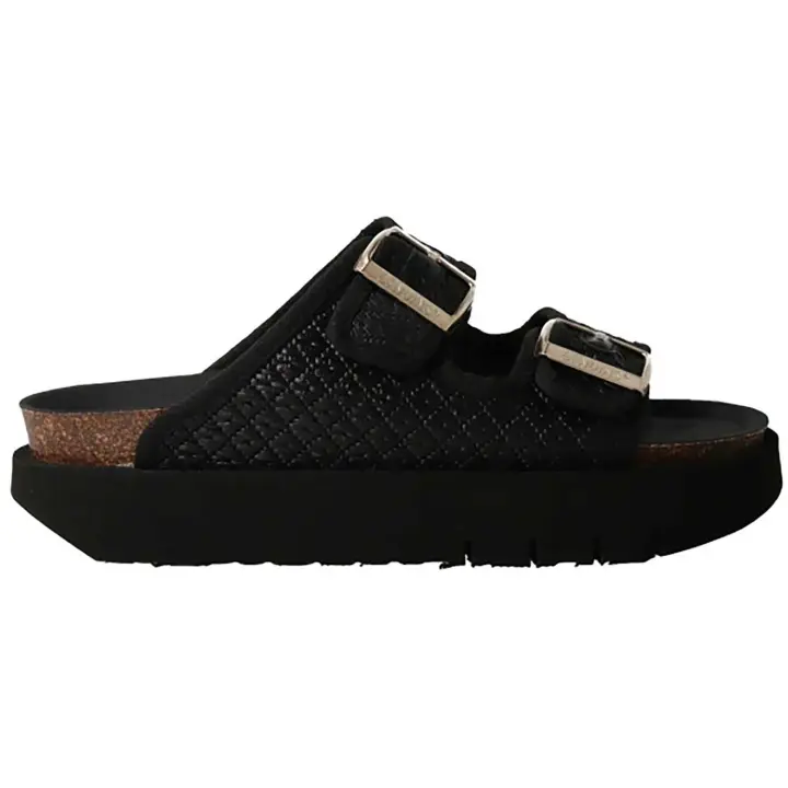 Sandalias Genuins Hawaii Rafia para mujer en color negro - 1