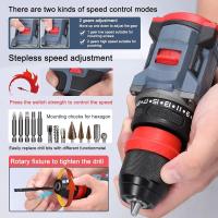 Destornillador Eléctrico Recargable 21V Brushless 2 En 1 Con Impacto Herramienta Eléctrica De 55Nm 2 Velocidades Sin Cable Para DIY En El Hogar - details 4