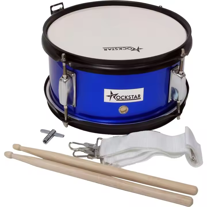 ROCKSTAR MUSIC - Tambor Infantil para Niños SMD1005-BL Color Azul Metalizado. Caja Infantil de marcha - 1