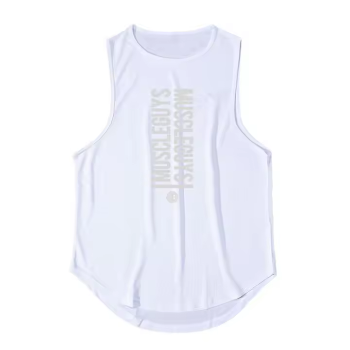Gym Absorb Sweat Singlet Summer Breathable Sleeveless Quick Dry Vest Casual Fashion Print Shirt Men Workout Muscle Mesh Tank Top - 1