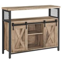 Armario de cocina, elegancia rústica para tus festines, diseño en madera marrón con puertas de correderas y paneles de malla, versátil y funcional, ¡descubre la calidez en cada rincón! - details 16