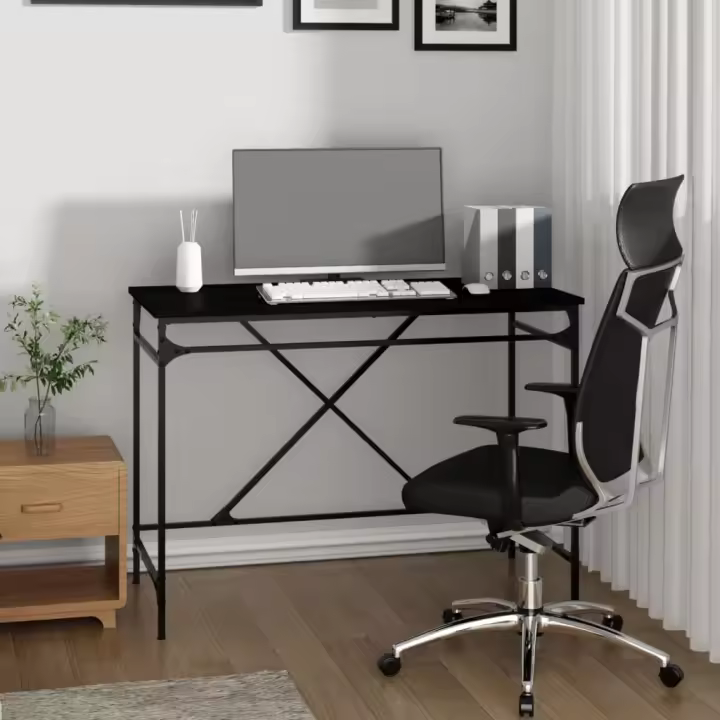 Negro Escort 100x50x75 cm multicapa Madera y hierro - 1