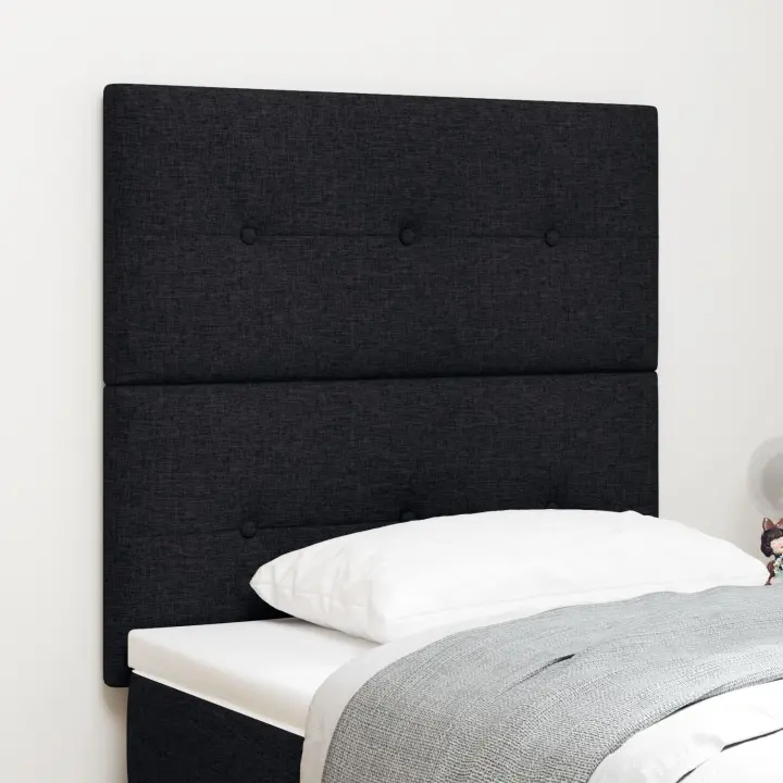 Cabecero Button Tapizado Negro 90 cm Tela - 1