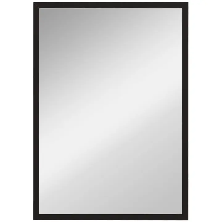 HOMCOM Espejo Rectangular Espejo de Baño 50x70 cm Espejo de Pared Decorativo para Salón Entrada Pasillo Horizontal o Vertical Negro - 1