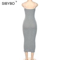 Vestido De Verano SIBYBO Para Mujer Con Tirantes Y Cuello Redondo Vestido Largo De Fiesta Sin Mangas En Color Sólido Ajustado - details 7