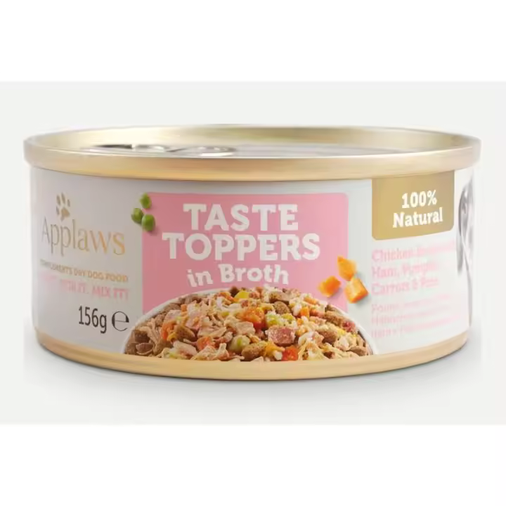 Applaws Lata Topper Perros Pollo, Jamón y Verduras en Caldo  Comida húmeda en lata para perros - 1