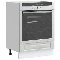 vidaXL Mueble de horno Porto madera reconstituida en color Negro/Marrón roble/Gris hormigón y más | almacenamiento funcional diseño moderno para baño dormitorio sala - details 2