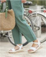 Lyla Wang Sandalias doradas mujer de esparto diseño con doble tira - details 12