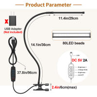 Lámpara De Mesa LED Con Clip Plegable Y Soporte De Lectura 360° Luz De Mesa Para Dormitorio Protección Ocular USB Powered Ajustable Para Cama - details 3