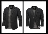 Chaqueta De Moda Para Hombres Primavera Otoño Slim Casual Negocios Elegante Suits Tops De Algodón Y Poliéster Cierre Único - details 10