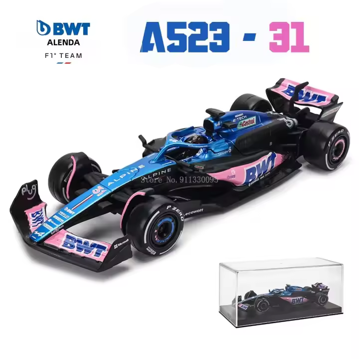 Modelo De Coche De Colección Bburago 1:43 Alpine F1 Team 2023 A523 Con Pierre Gasly Y Esteban Ocon Aleación De Metal Juguete Para Coleccionistas - 1