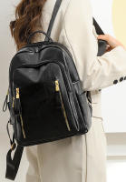 Mochila De Cuero Para Mujer 2024 Lujo Casual Vintage Con Bolsillos Internos Y Externos Cierre De Cremallera Bolsa Escolar Para Niñas - details 5