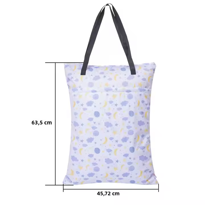Bolsa Grande ALVABABY Impermeable Con Doble Bolsillo Cremallera Reutilizable Tamaño 63.5cmX45.72cm Para Artículos Húmedos Y Secos - 1