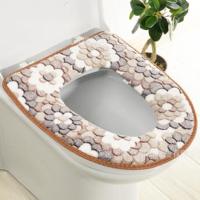 Cubierta De Inodoro Floral Calefactor Tapa Suave Con Cierre De Cremallera Lavable Para Baño Eco-amigable Set Individual - details 2