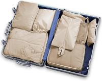9 piezas Bolsas organizadoras de Maleta, Organizador de Equipaje multión, Impermeable. Para Zapatos, Ropa, Beige - details 1