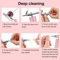 Pistola De Aerógrafo Para Uñas Con Copos Y Kit De Limpieza Repuesto Para Pintura De Uñas Herramienta De Belleza Multifuncional Metal - details 9