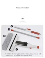 Limpia Ventanas Doble Cara Con Rojellador Y Botella De Spray Herramienta De Limpieza Para Vidrio Exterior Con Mango De Aluminio - details 13